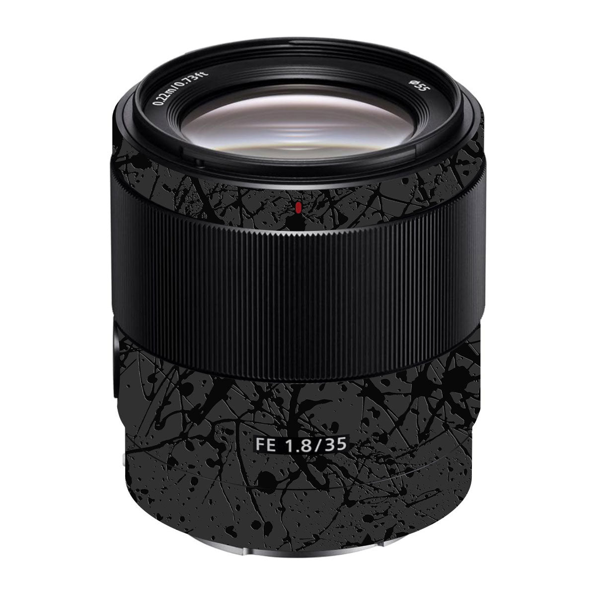 Textured Black Splash Sony FE 35mm F/1.8 Camera Lens Skin