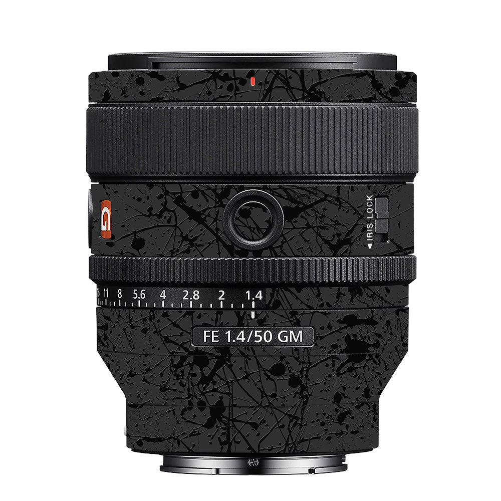 Textured Black Splash Sony FE 50mm f/1.4 GM Camera Lens Skin