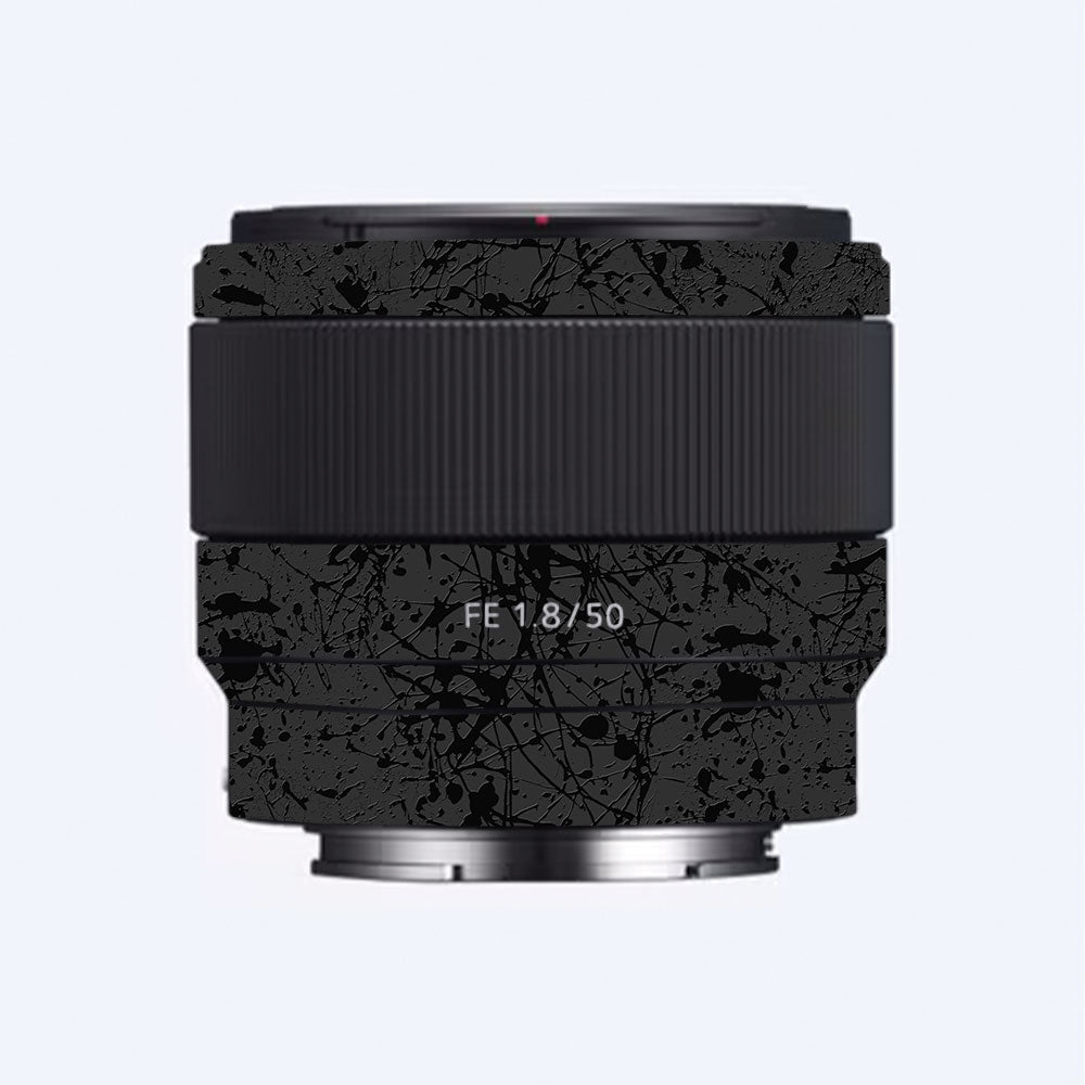 Textured Black Splash Sony FE 50mm f/1.8 Camera Lens Skin
