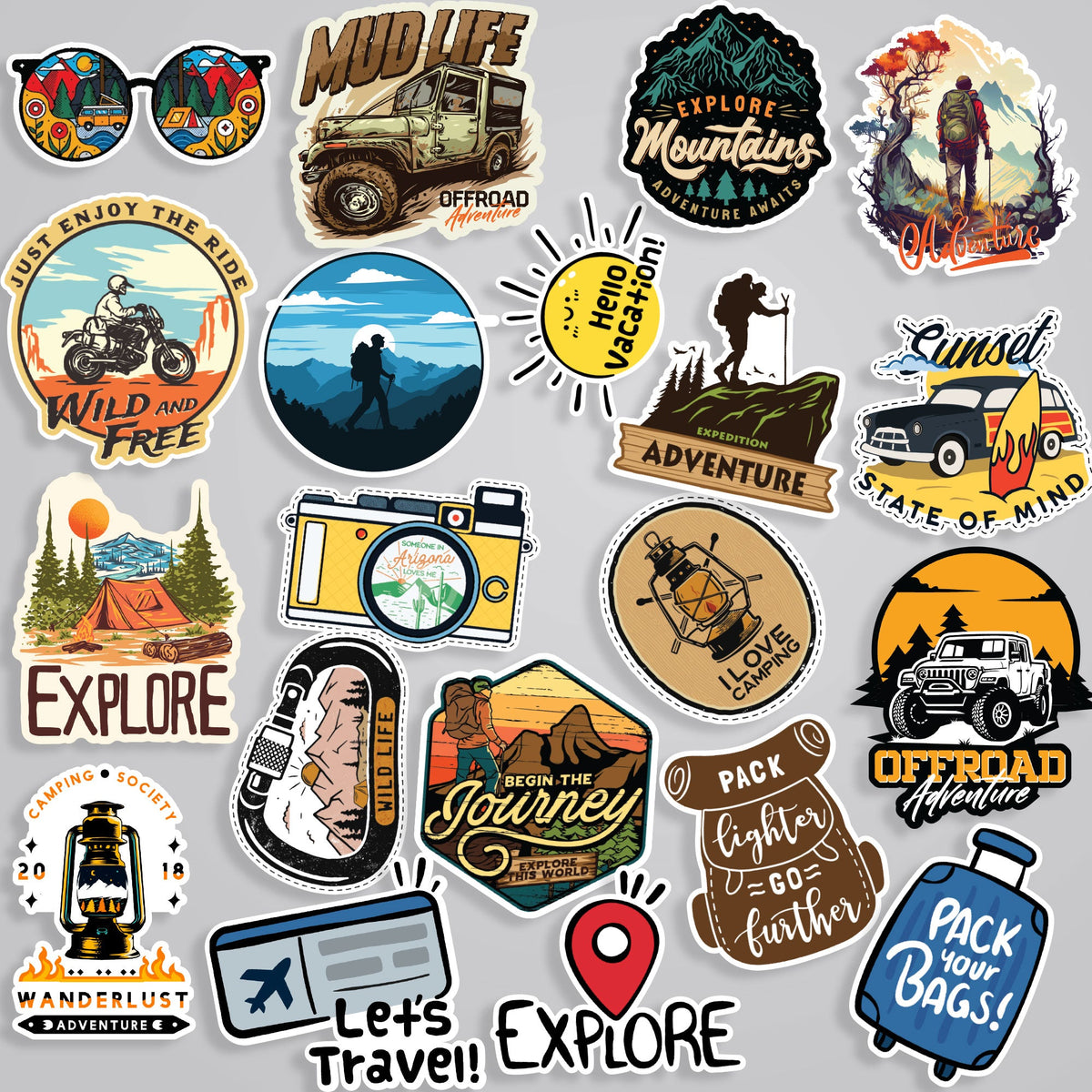 Bc Sticker Pack Explore the World with 20 Travel Stickers in Pack 1 - Perfect for Your ...