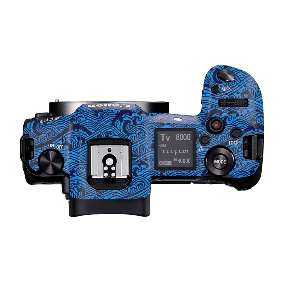 Textured Ocean Wave Blue Canon EOS R Camera Skin