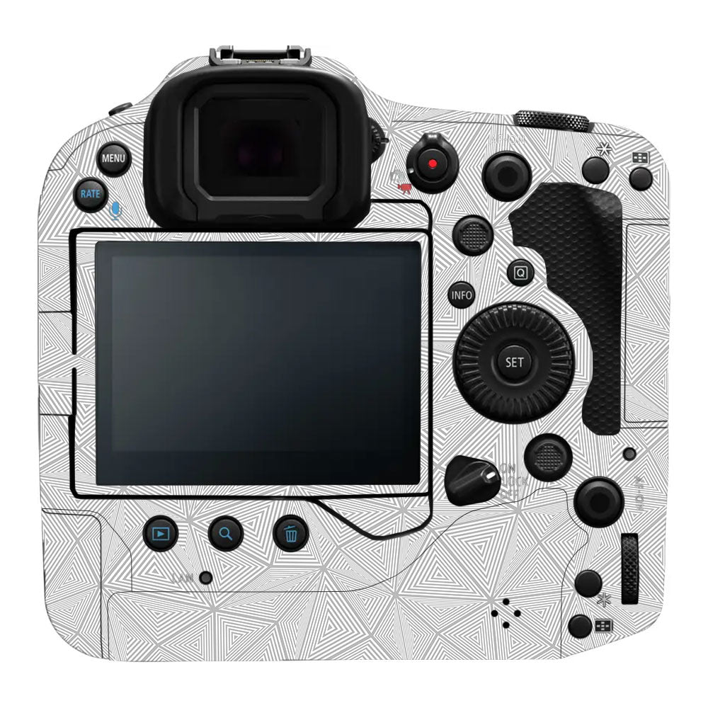 Textured Silver Prism Geometric Canon EOS R3 Camera Skin