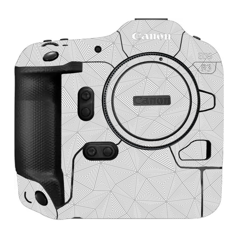 Textured Silver Prism Geometric Canon EOS R3 Camera Skin