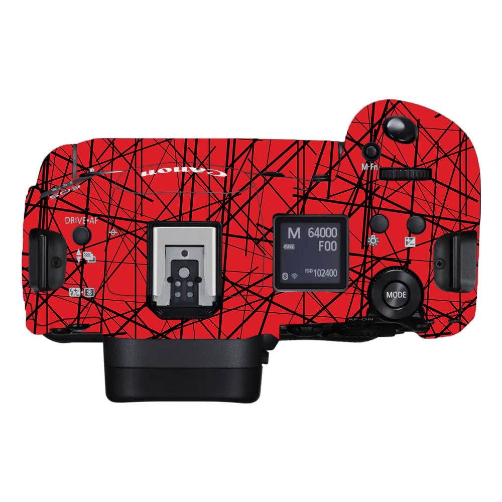 Textured Red Chaos Line Canon EOS R3 Camera Skin