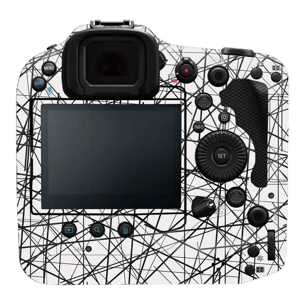 Textured White Chaos Line Canon EOS R3 Camera Skin
