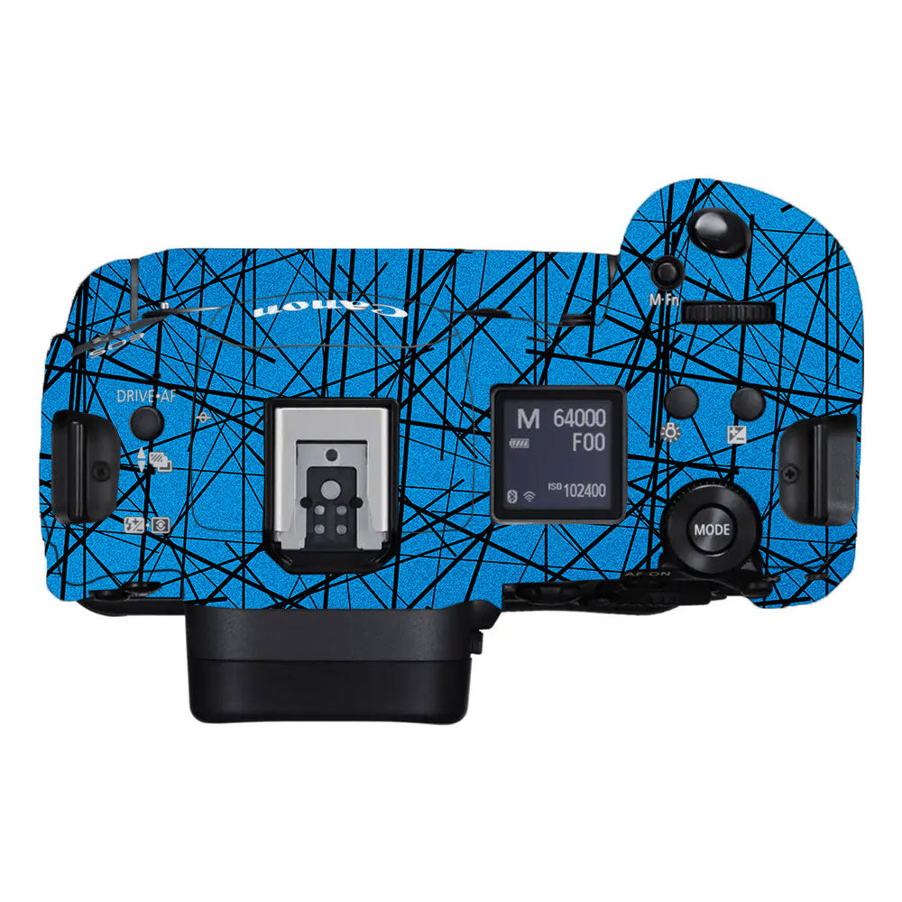 Textured Electric Blue Chaos Canon EOS R3 Camera Skin