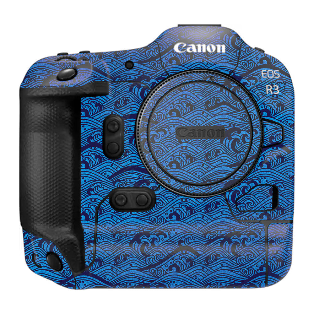 Textured Ocean Wave Blue Canon EOS R3 Camera Skin