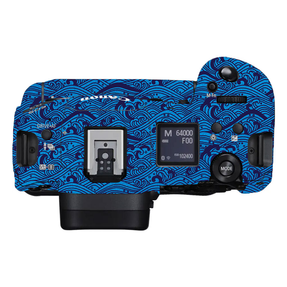 Textured Ocean Wave Blue Canon EOS R3 Camera Skin