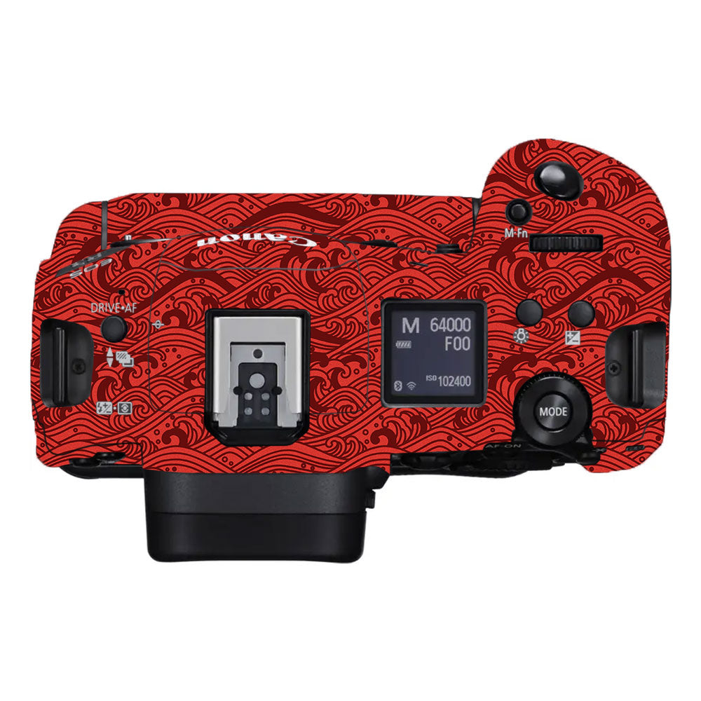 Textured Crimson Wave Canon EOS R3 Camera Skin