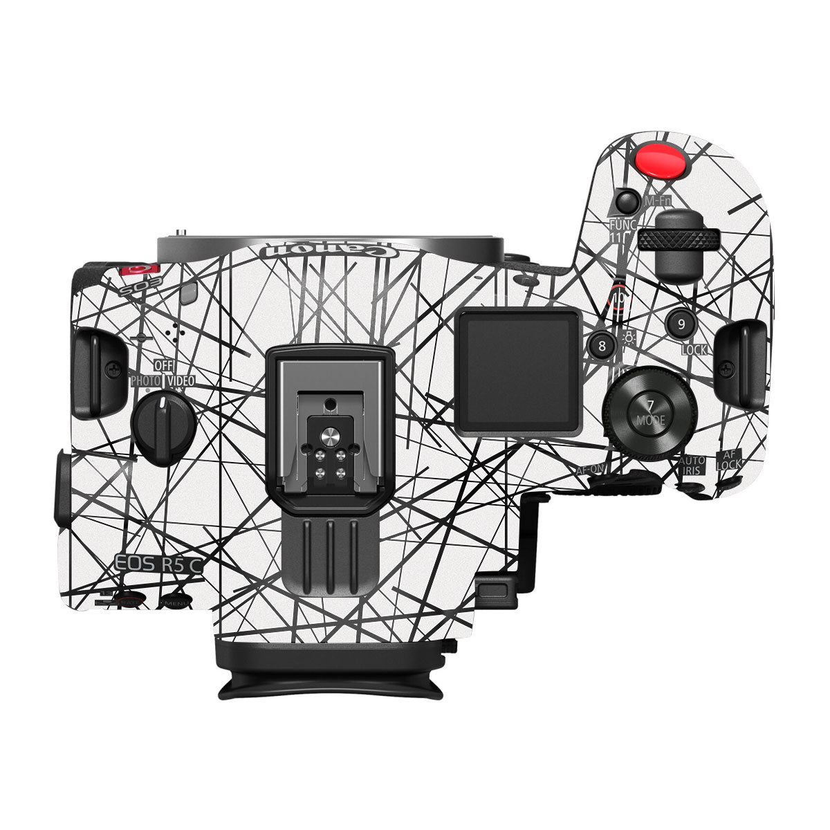Textured White Chaos Line Canon EOS R5 C Camera Skin