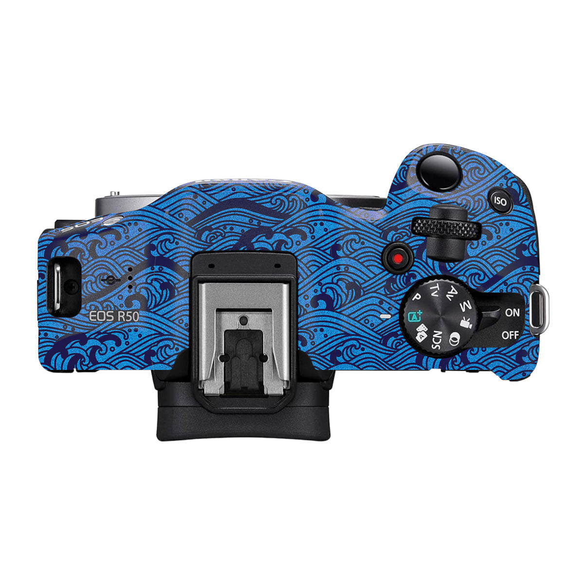 Textured Ocean Wave Blue Canon EOS R50 Camera Skin