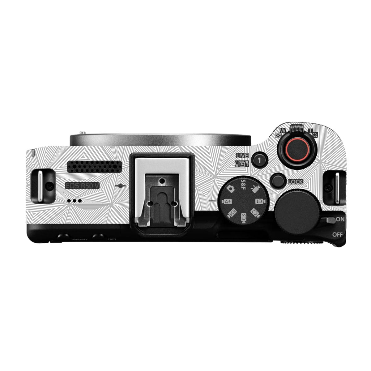 Textured Silver Prism Geometric Canon EOS R50V Camera Skin