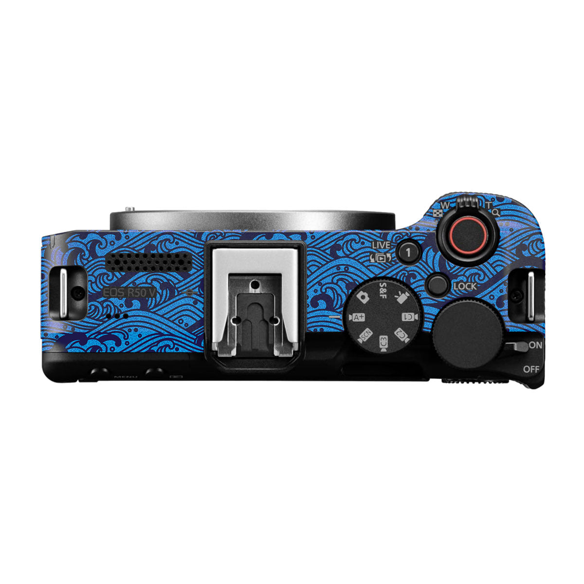 Textured Ocean Wave Blue Canon EOS R50V Camera Skin