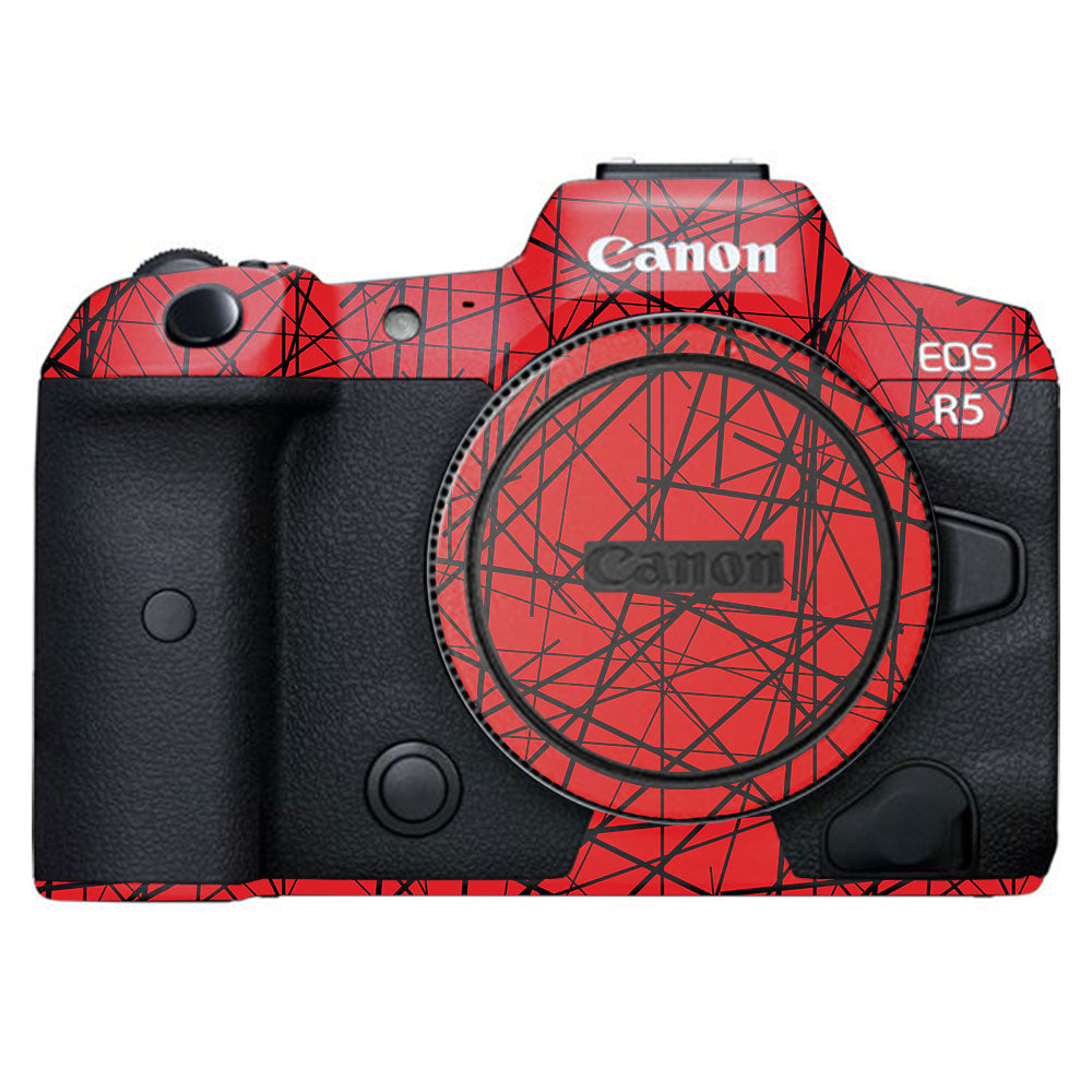 Textured Red Chaos Line Canon EOS R5 Camera Skin