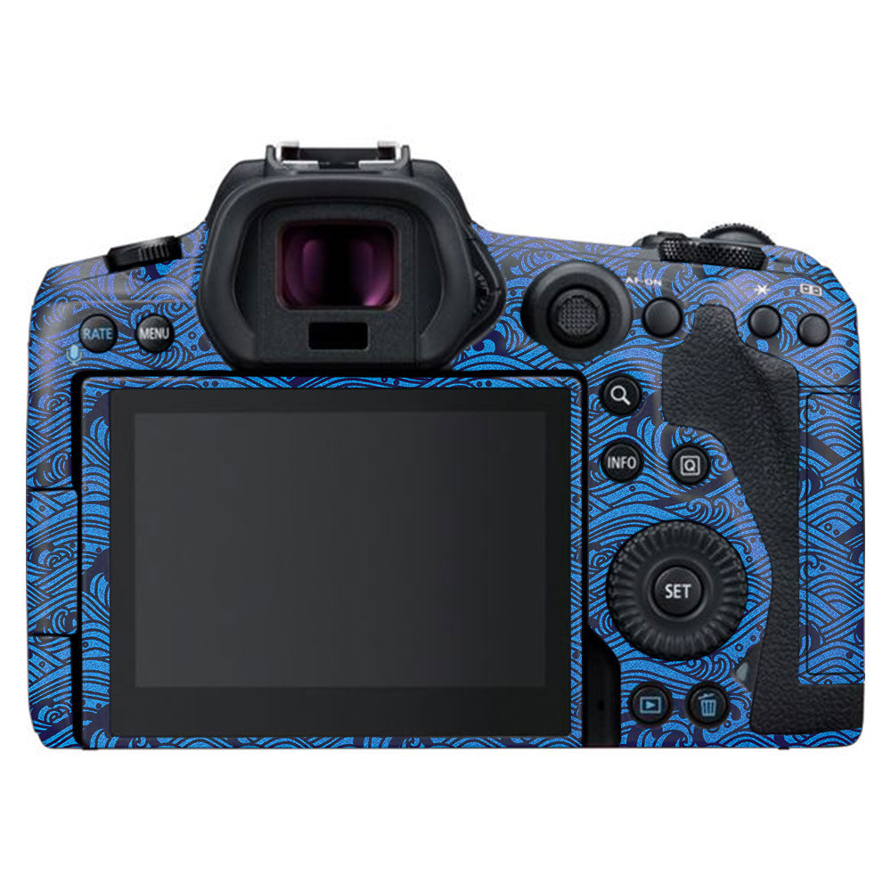 Textured Ocean Wave Blue Canon EOS R5 Camera Skin