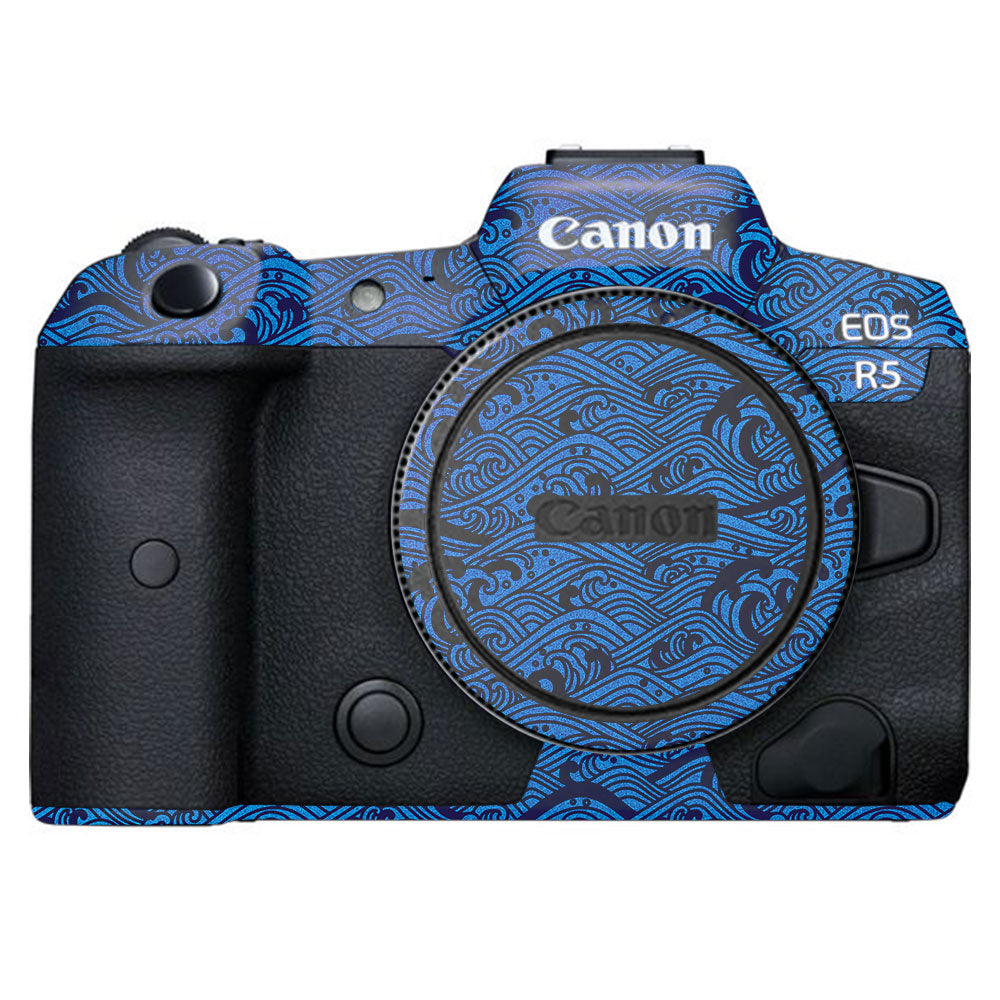 Textured Ocean Wave Blue Canon EOS R5 Camera Skin