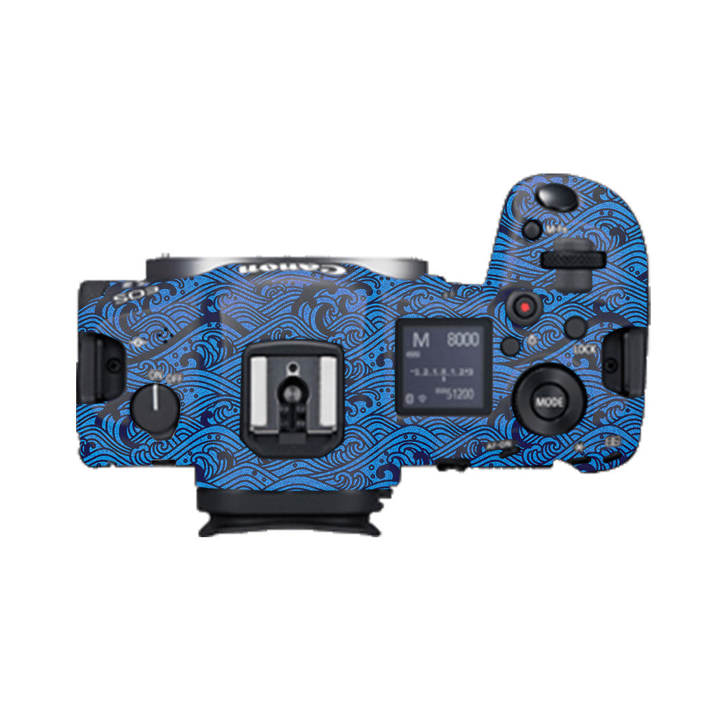 Textured Ocean Wave Blue Canon EOS R5 Camera Skin