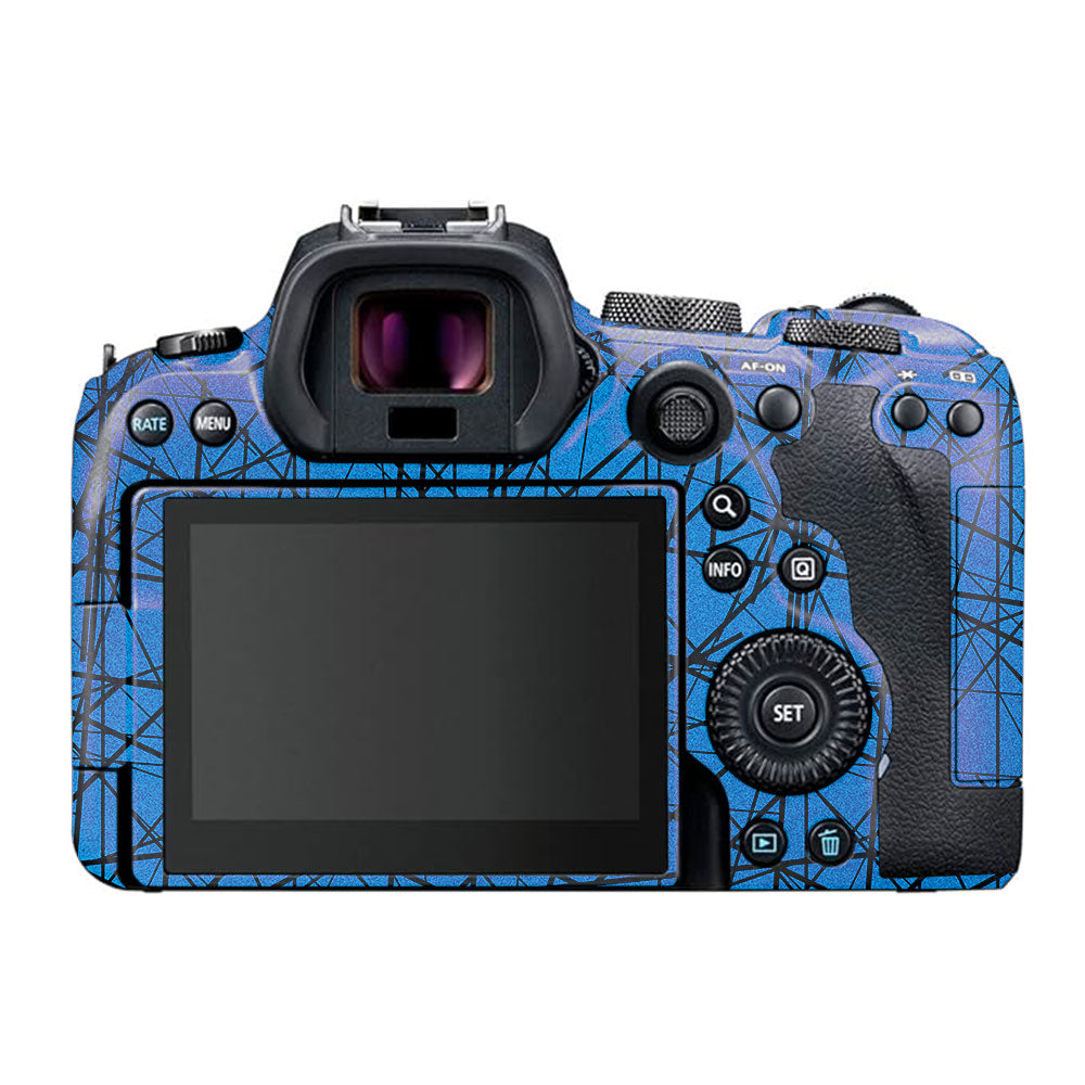 Textured Electric Blue Chaos Canon EOS R6 Mark I Camera Skin