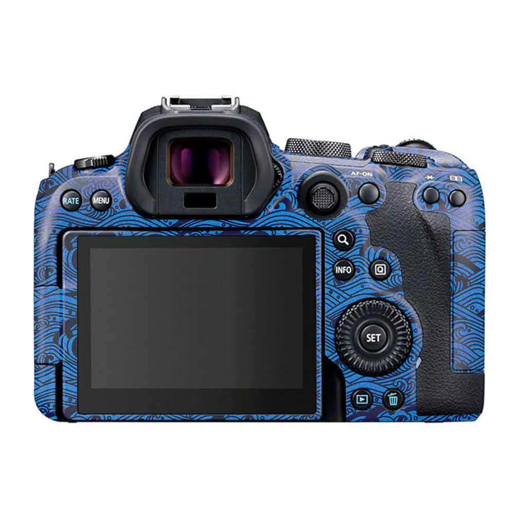 Textured Ocean Wave Blue Canon EOS R6 Mark I Camera Skin