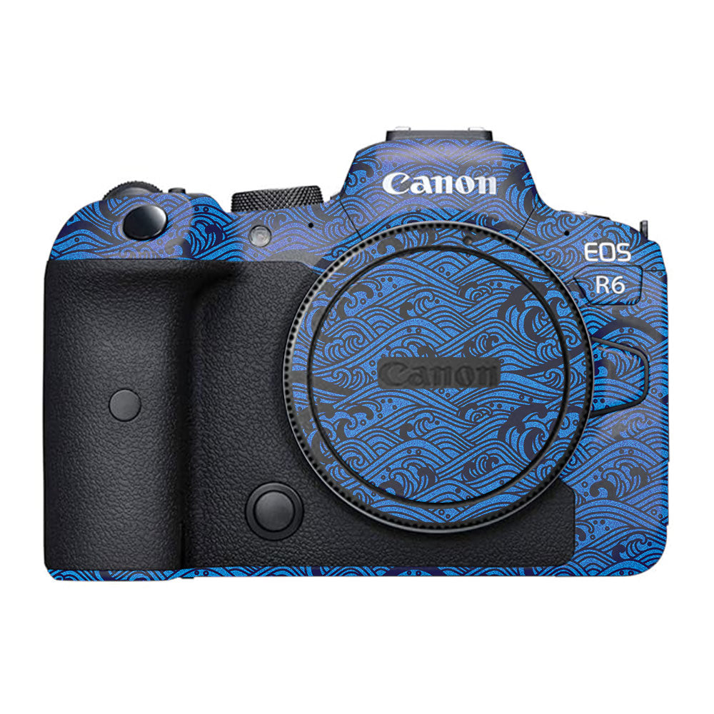 Textured Ocean Wave Blue Canon EOS R6 Mark I Camera Skin