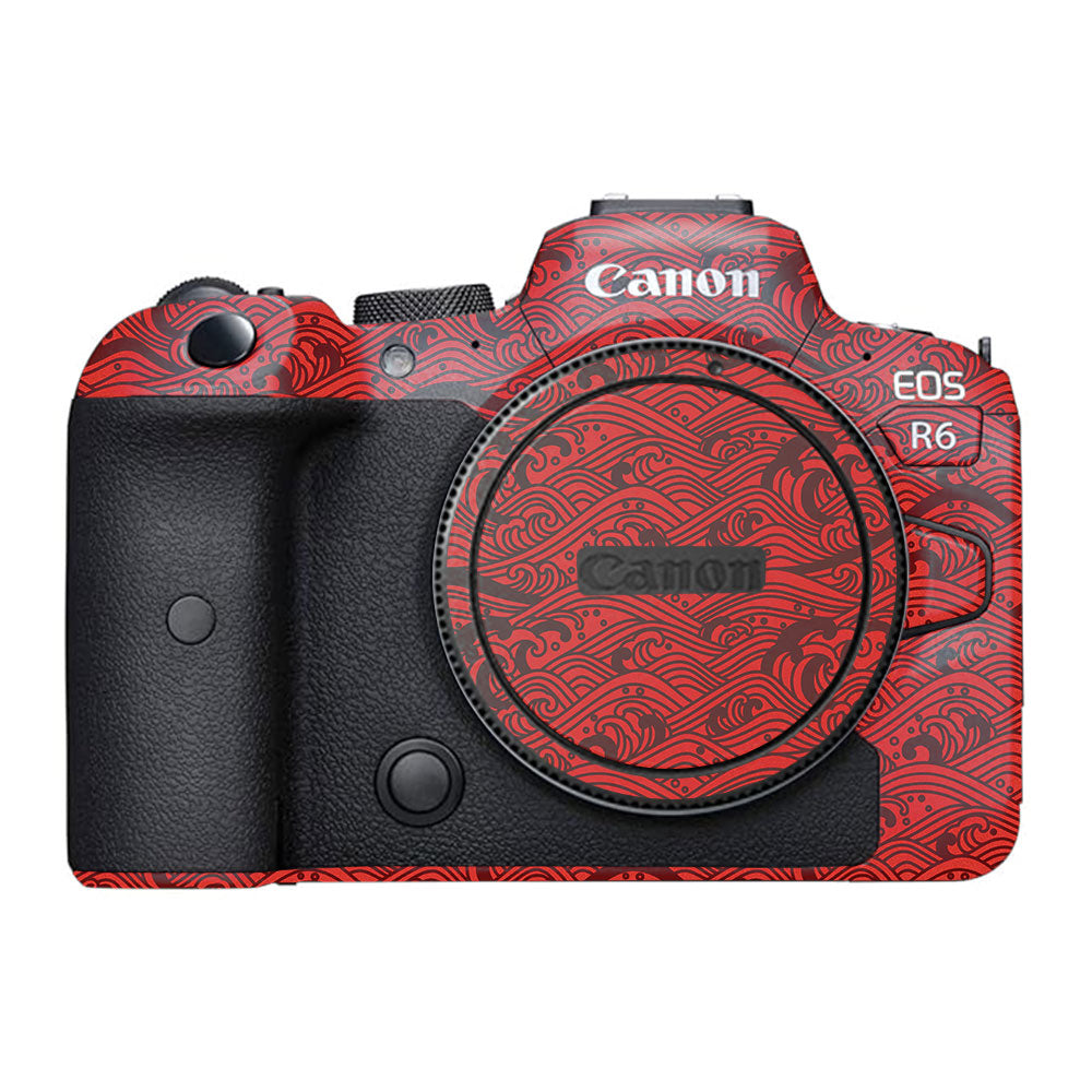 Textured Crimson Wave Canon EOS R6 Mark I Camera Skin