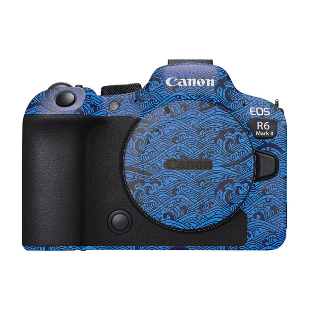 Textured Ocean Wave Blue Canon EOS R6 Mark II Camera Skin