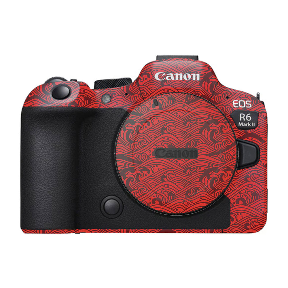 Textured Crimson Wave Canon EOS R6 Mark II Camera Skin