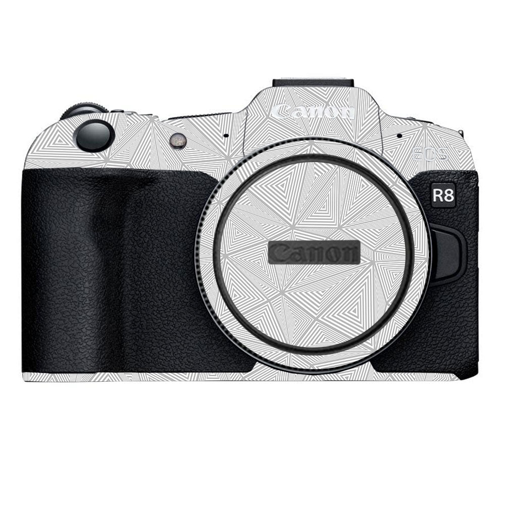 Textured Silver Prism Geometric Canon EOS R8 Camera Skin