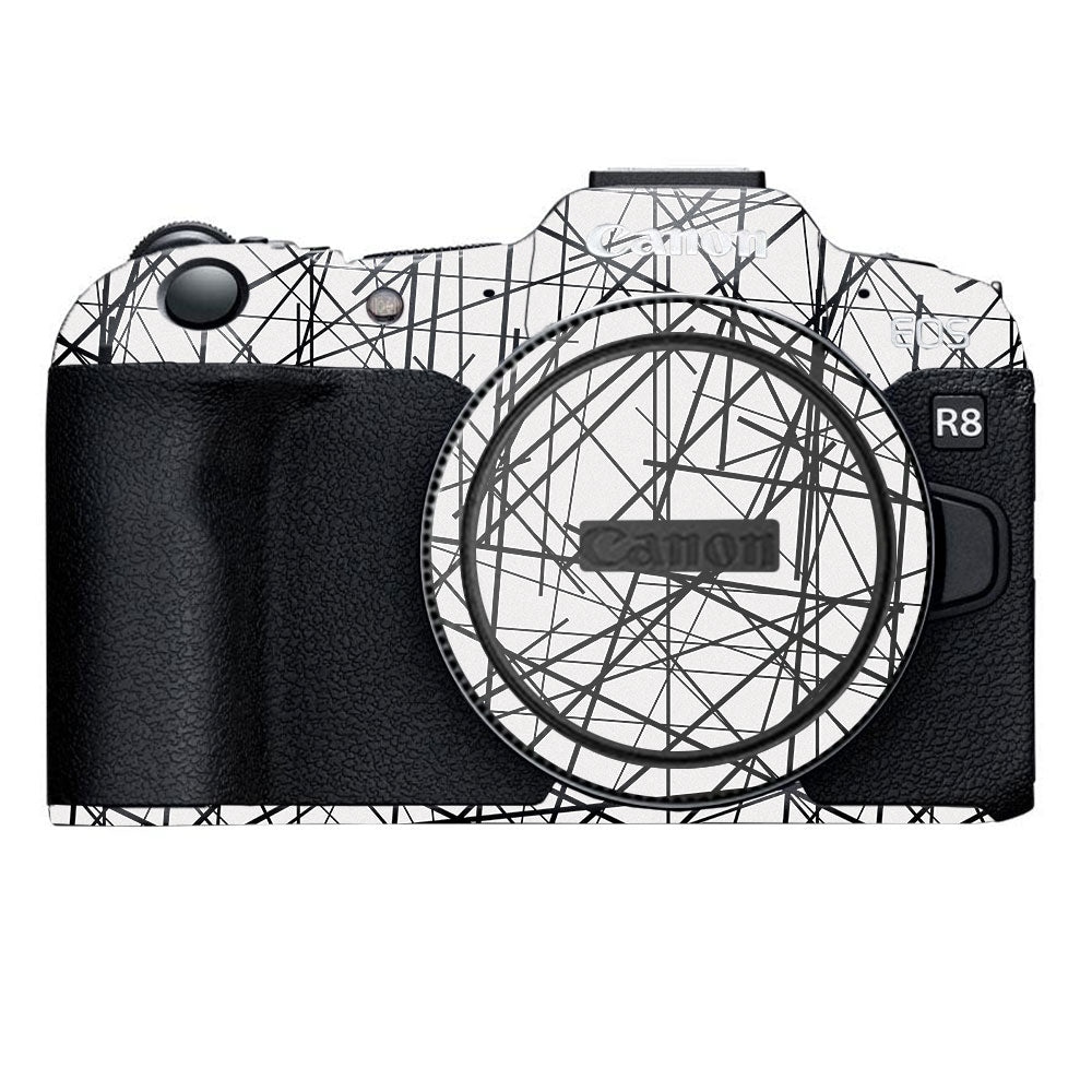 Textured White Chaos Line Canon EOS R8 Camera Skin