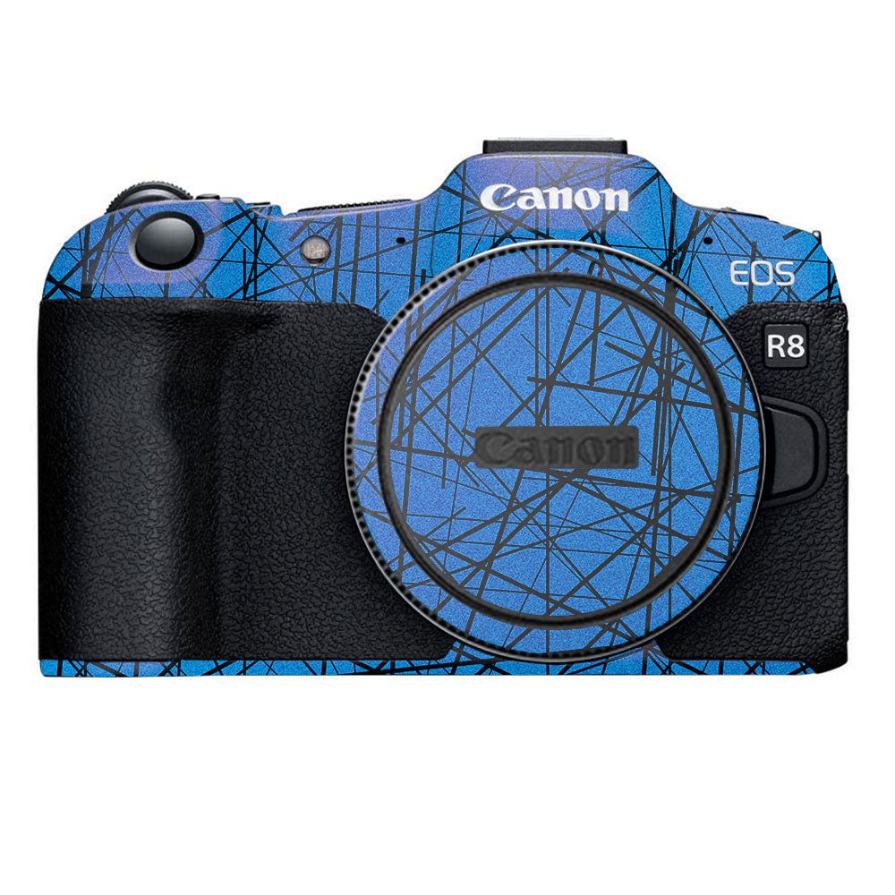 Textured Electric Blue Chaos Canon EOS R8 Camera Skin