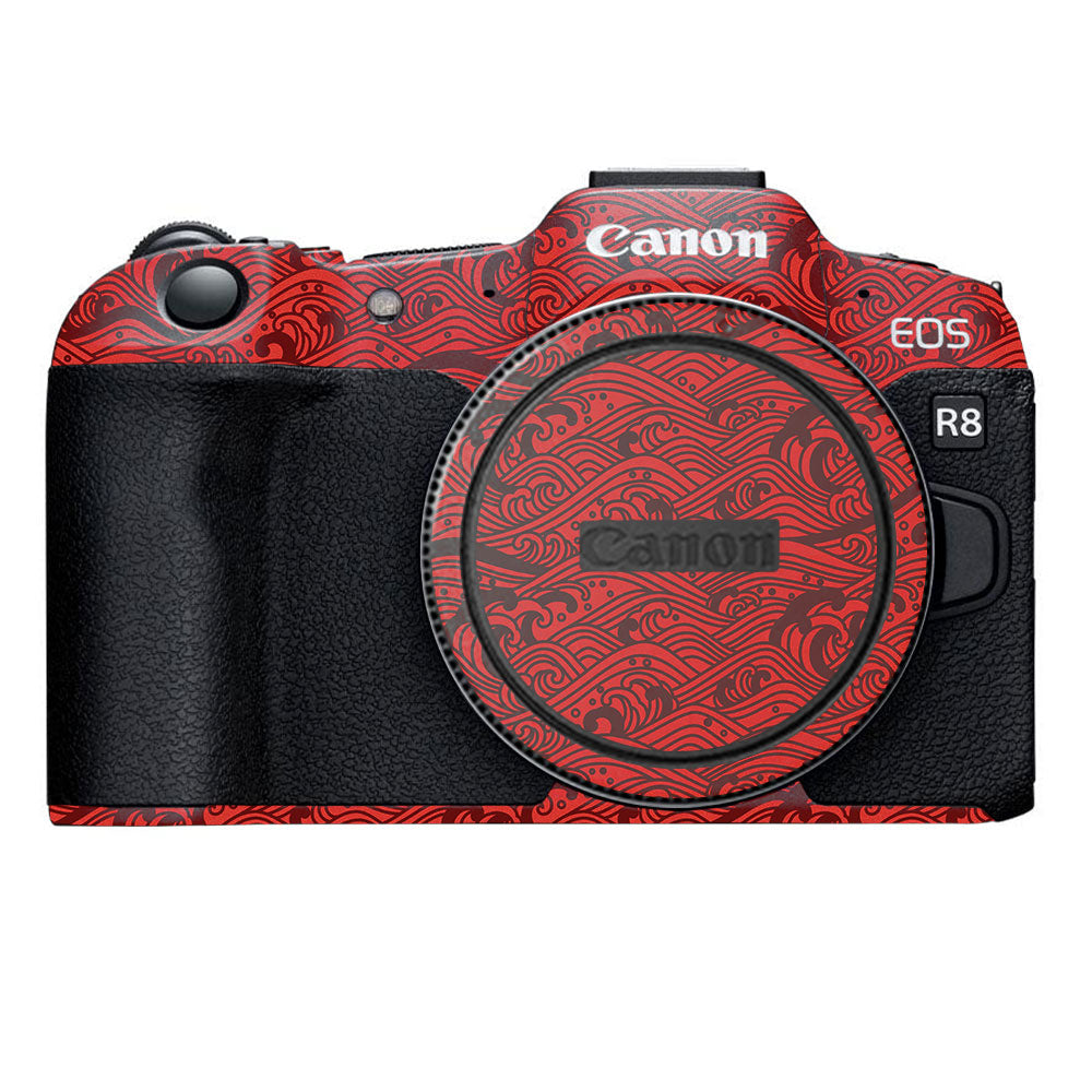 Textured Crimson Wave Canon EOS R8 Camera Skin