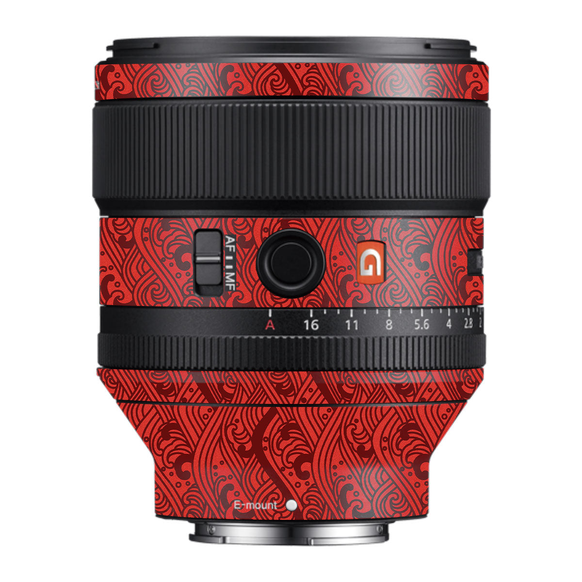 Textured Crimson Wave Samyang FE 85mm F/1.4 Camera Lens Skin