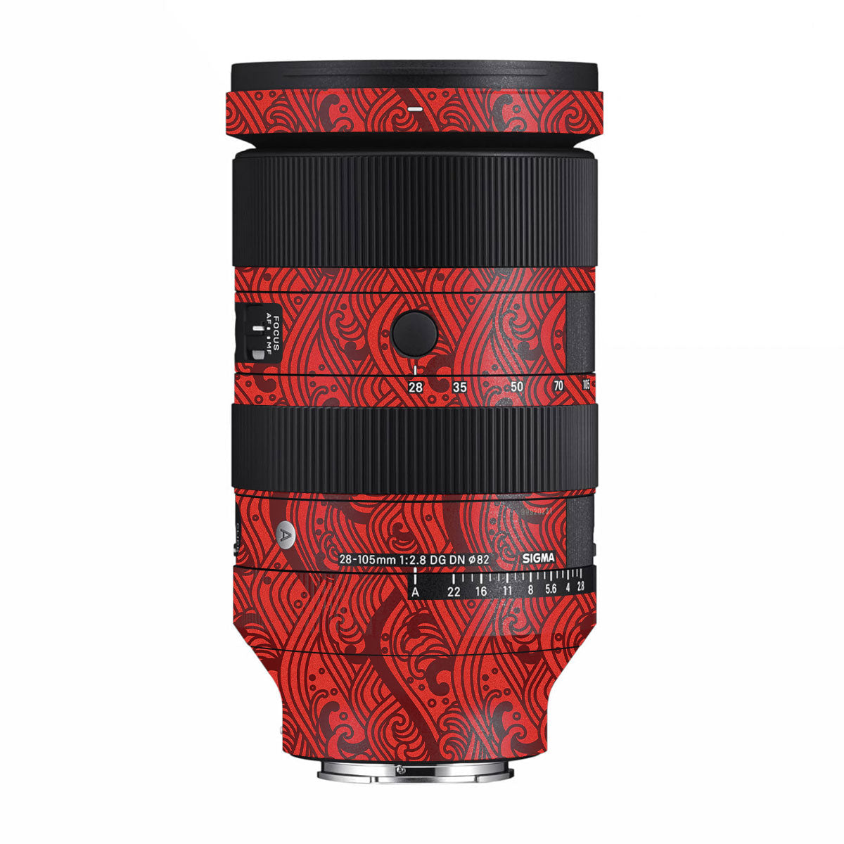 Textured Crimson Wave Sigma 28-105mm F/2.8 DG DN Sony E Camera Lens Skin