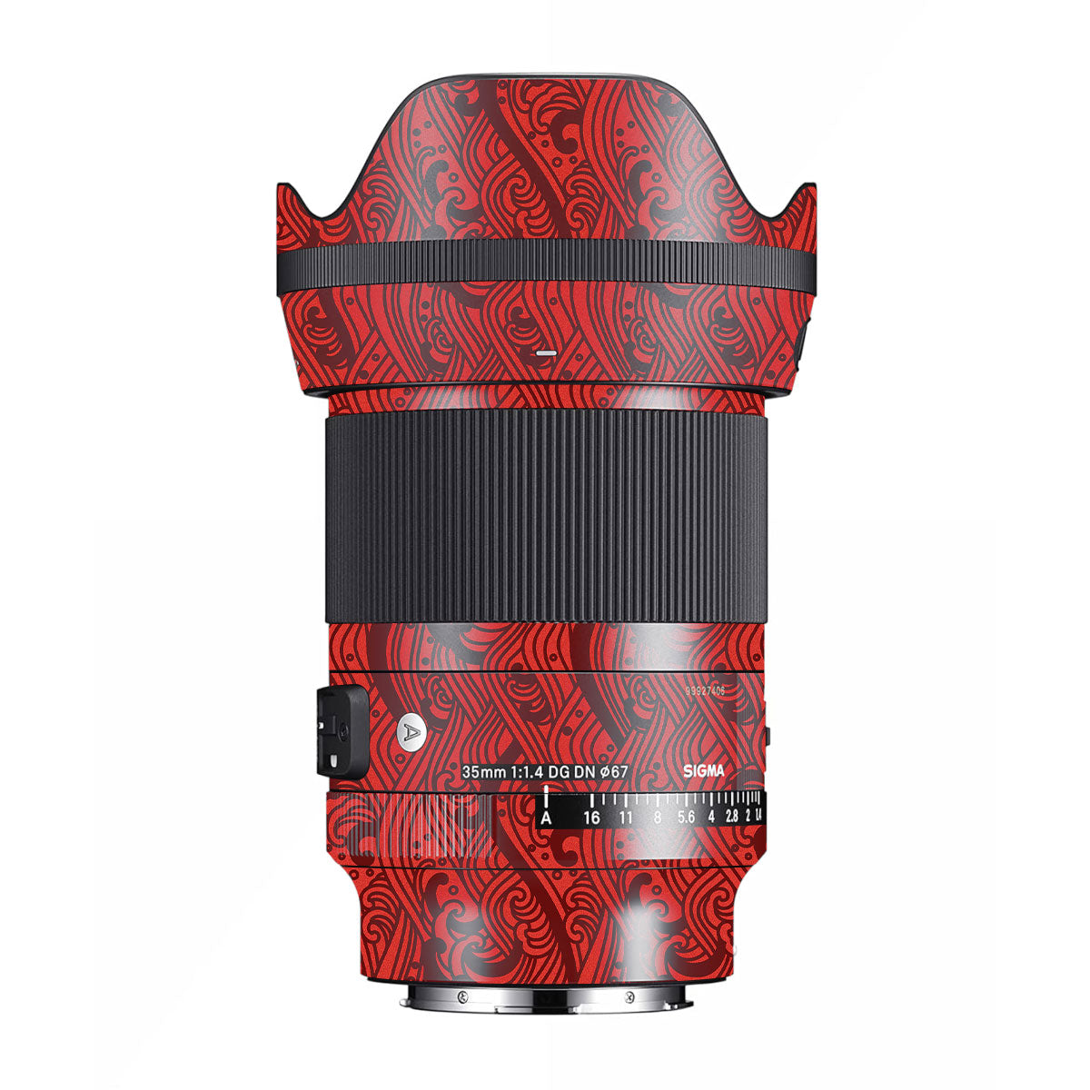 Textured Crimson Wave Sigma 35mm F/1.4 DG Nikon Mount Camera Lens Skin