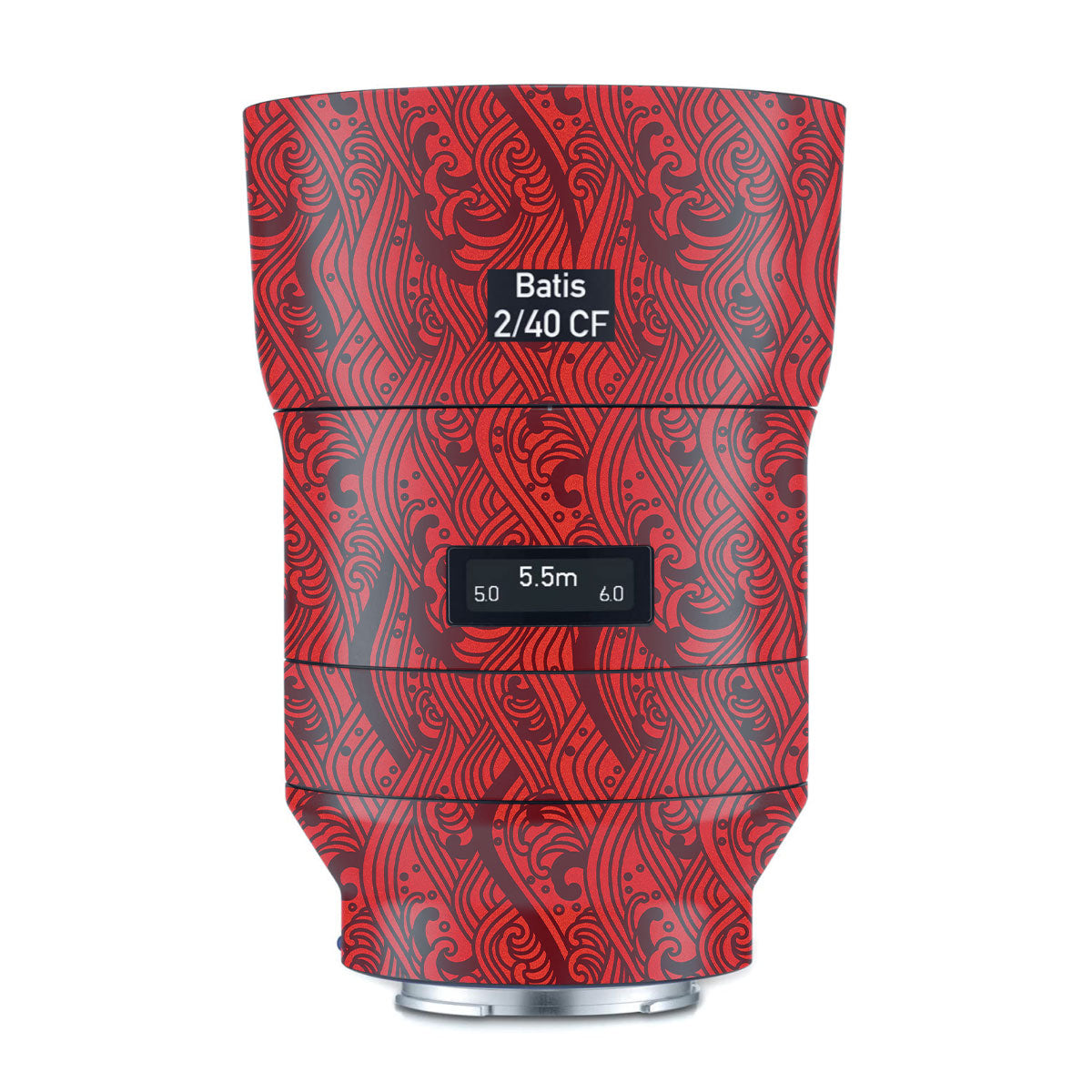 Textured Crimson Wave Zeiss Batis 40mm F/2 CF E-mount Camera Lens Skin