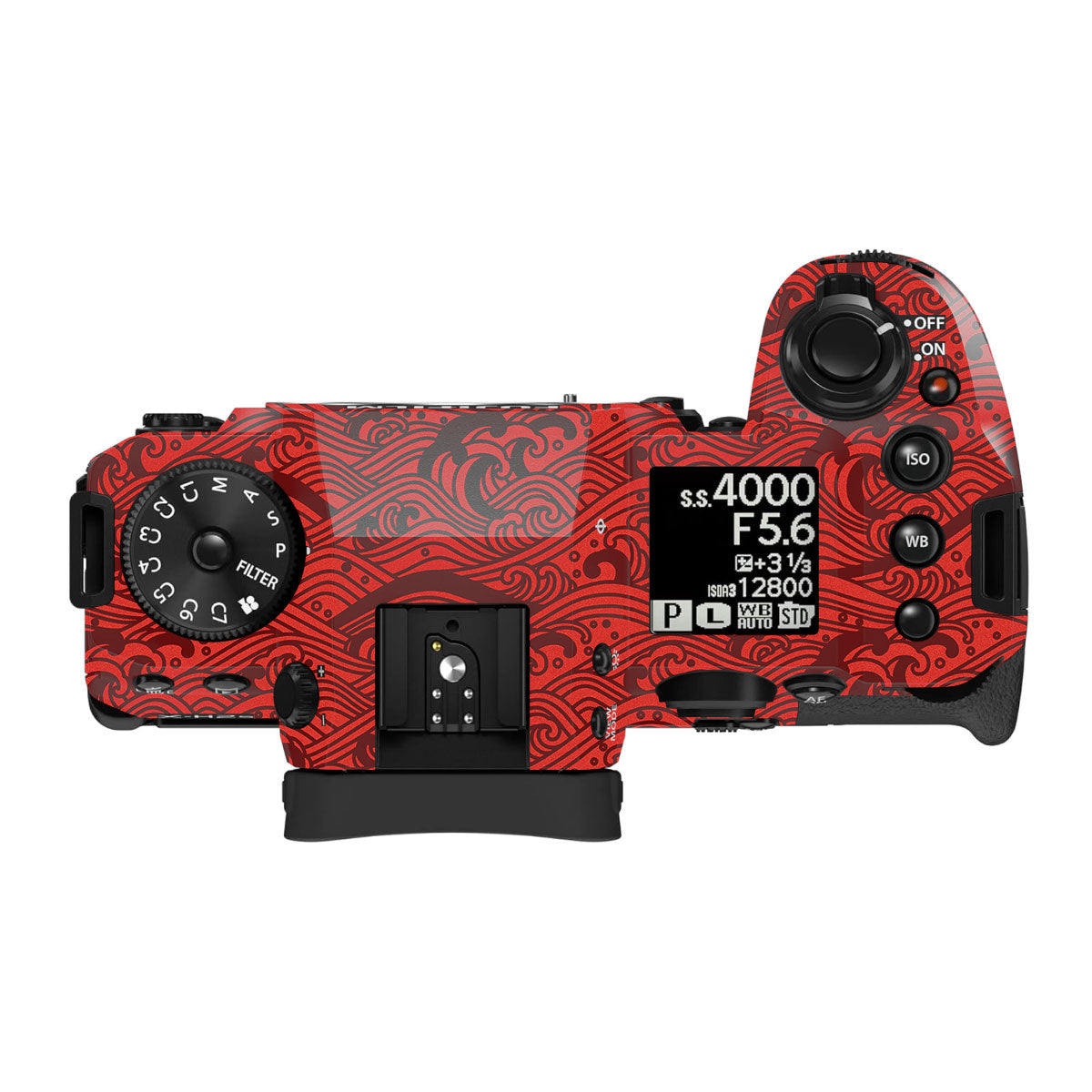 Textured Crimson Wave Fujifilm X-H2 Camera Skin