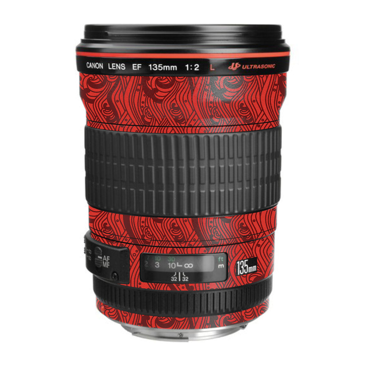 Textured Crimson Wave Canon EF 135mm F/2L USM Camera Lens Skin
