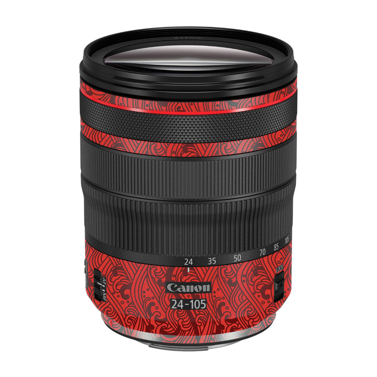 Textured Crimson Wave Canon EF 24-105mm F/4 L IS Macro USM Camera Lens Skin