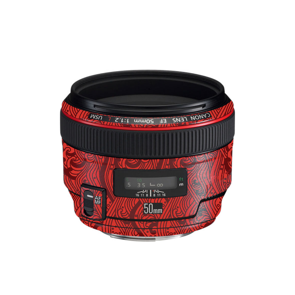Textured Crimson Wave Canon EF 50mm F/1.2 L USM Camera Lens Skin