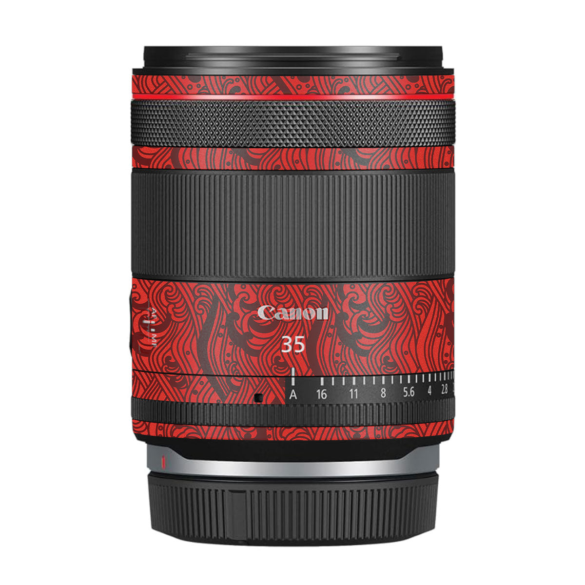 Textured Crimson Wave Canon RF 35mm F/1.4 VCM Camera Lens Skin