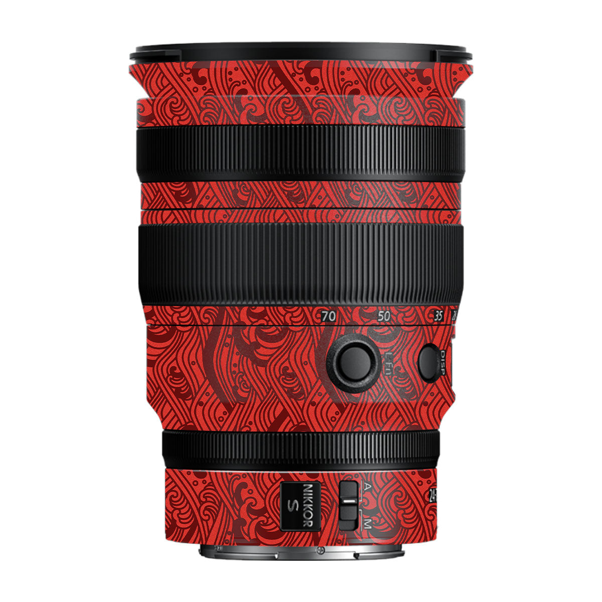 Textured Crimson Wave Nikon Nikkor Z 24-70MM F/2.8 S Camera Lens Skin