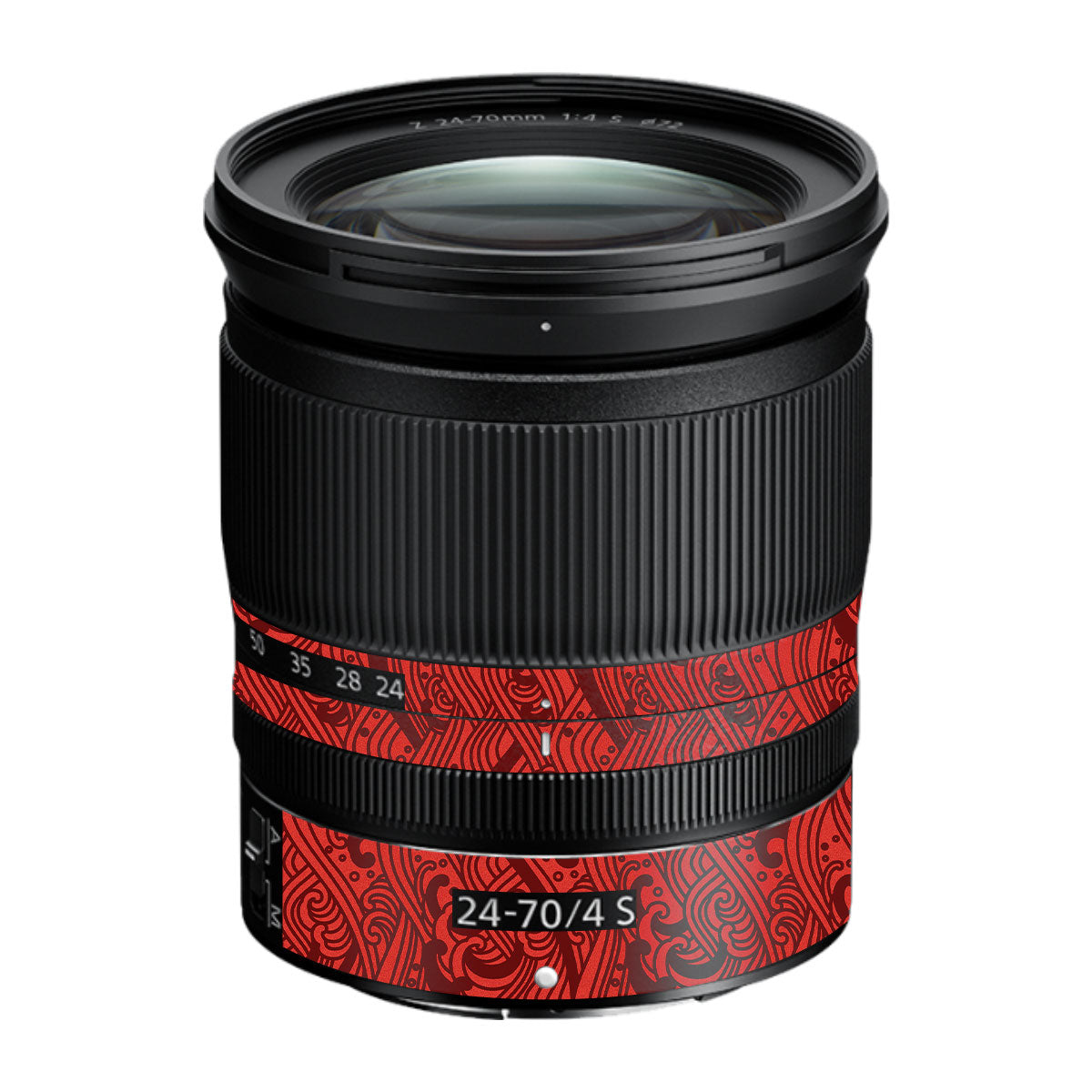 Textured Crimson Wave Nikon Nikkor Z 24-70mm F/4 S Camera Lens Skin