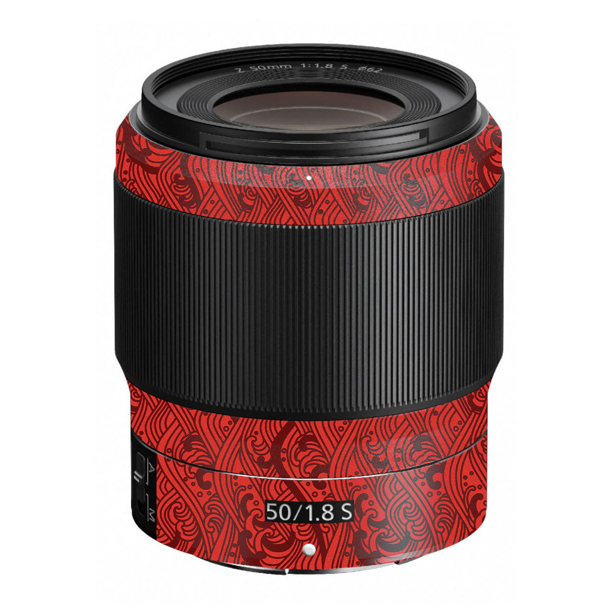 Textured Crimson Wave Nikon Nikkor Z 50mm F/1.8 S Camera Lens Skin