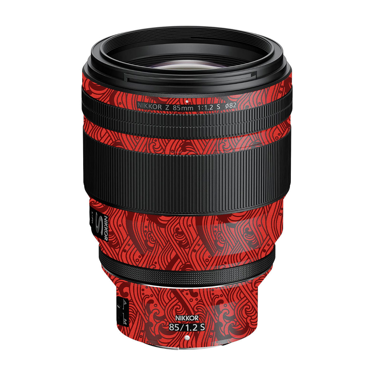 Textured Crimson Wave Nikon Nikkor Z 85mm F/1.2 S Camera Lens Skin