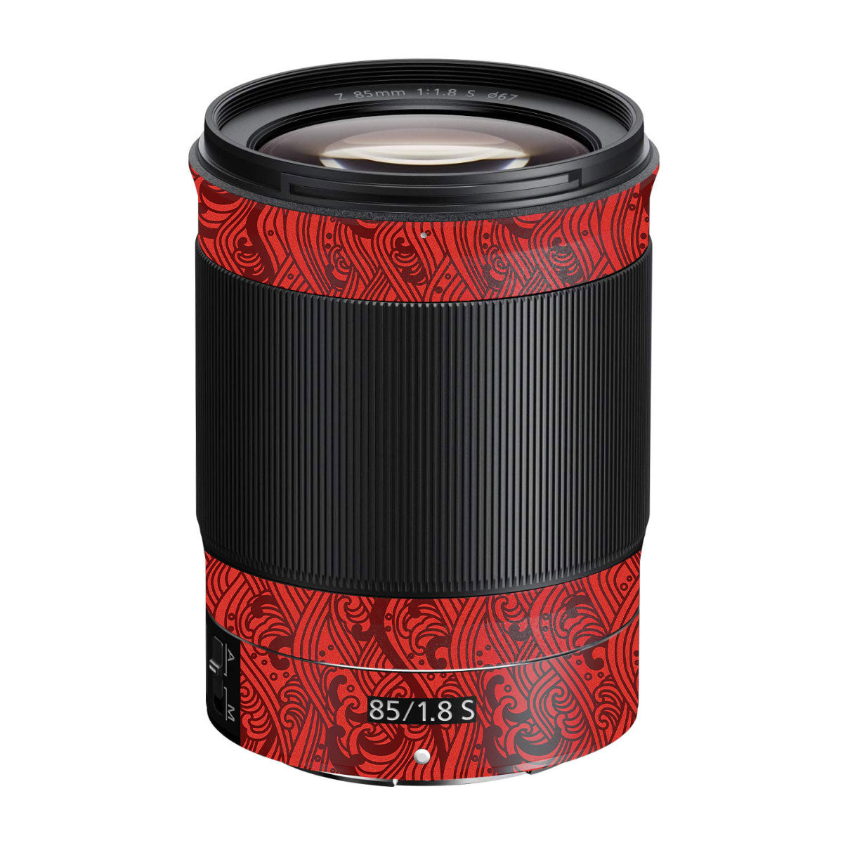 Textured Crimson Wave Nikon Nikkor Z 85mm F/1.8 S Camera Lens Skin