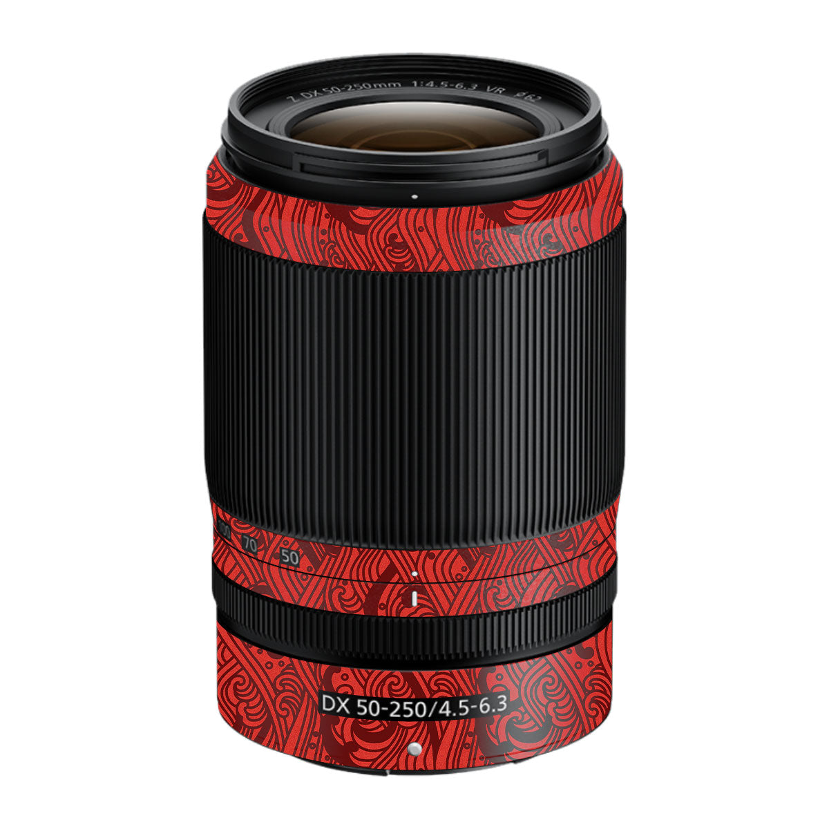 Textured Crimson Wave Nikon Nikkor Z DX 50-250mm F/4.5-6.3 VR Camera Lens Skin