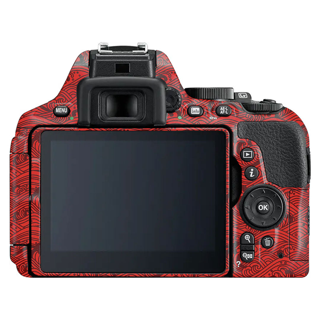 Textured Crimson Wave Nikon D5600 Camera Skin