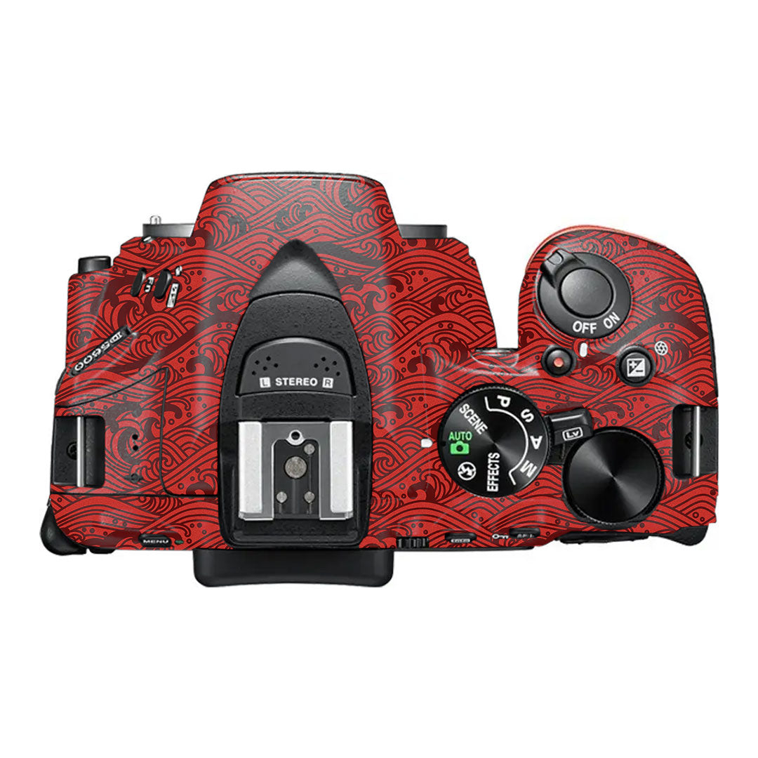 Textured Crimson Wave Nikon D5600 Camera Skin