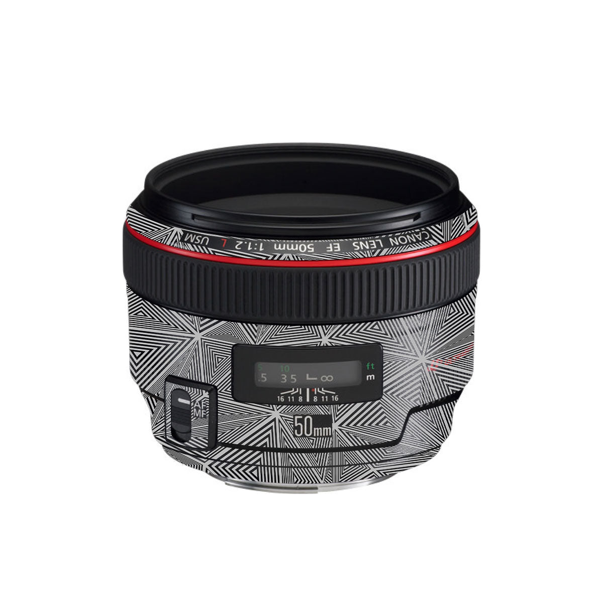 Textured Dark Prism Geometric Canon EF 50mm F/1.2 L USM Camera Lens Skin