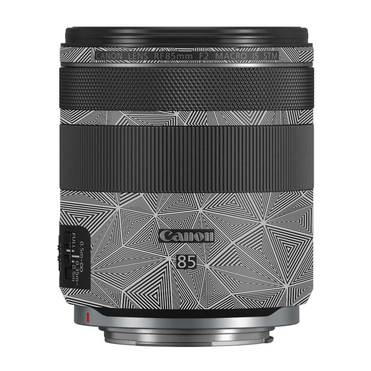 Textured Dark Prism Geometric Canon RF 85mm F/2 Macro IS STM Camera Lens Skin